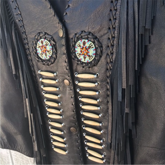 Like New! Fringed leather vest! - Picture 8 of 16